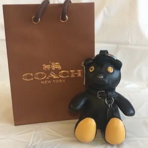 Coach Leather Bear Keychain NWT